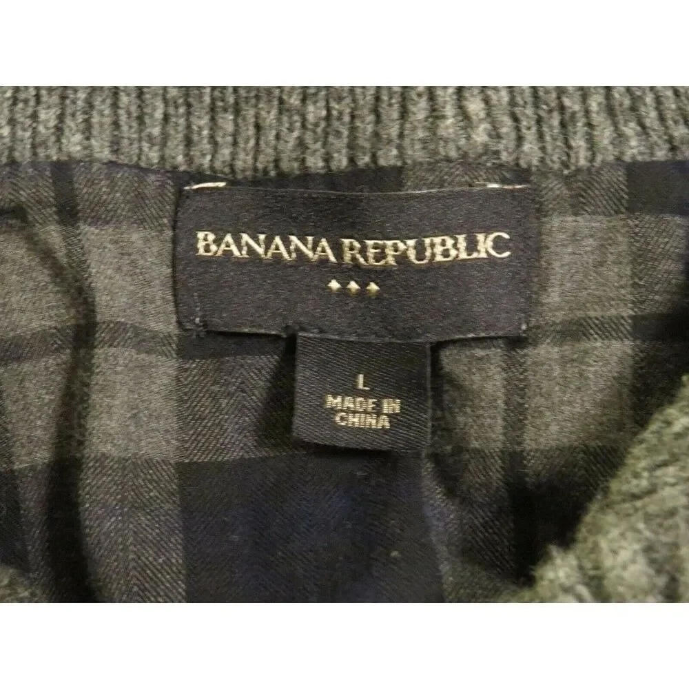Banana Republic Men's Button Packet Pullover Sweater Heather Gray Size Large
